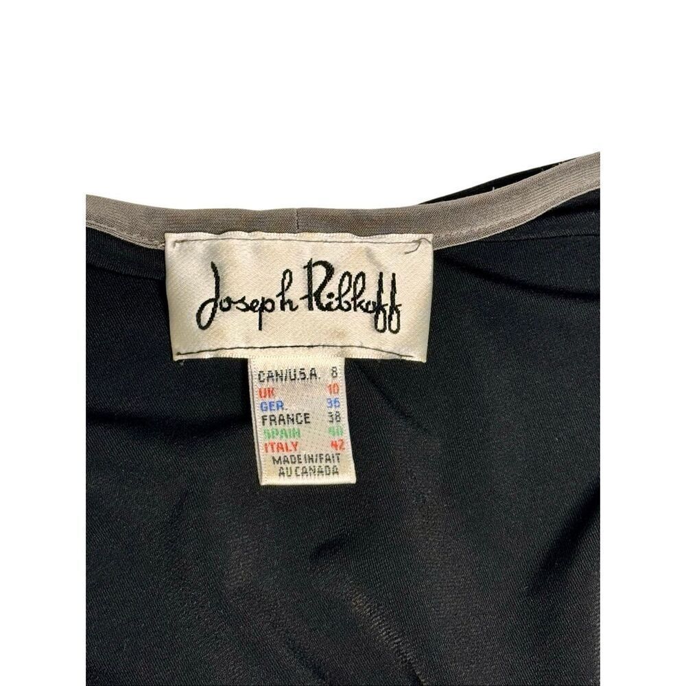 Joseph Ribkoff black and gray 3/4 sleeve draped ruching dress size 8 - Picture 6 of 10